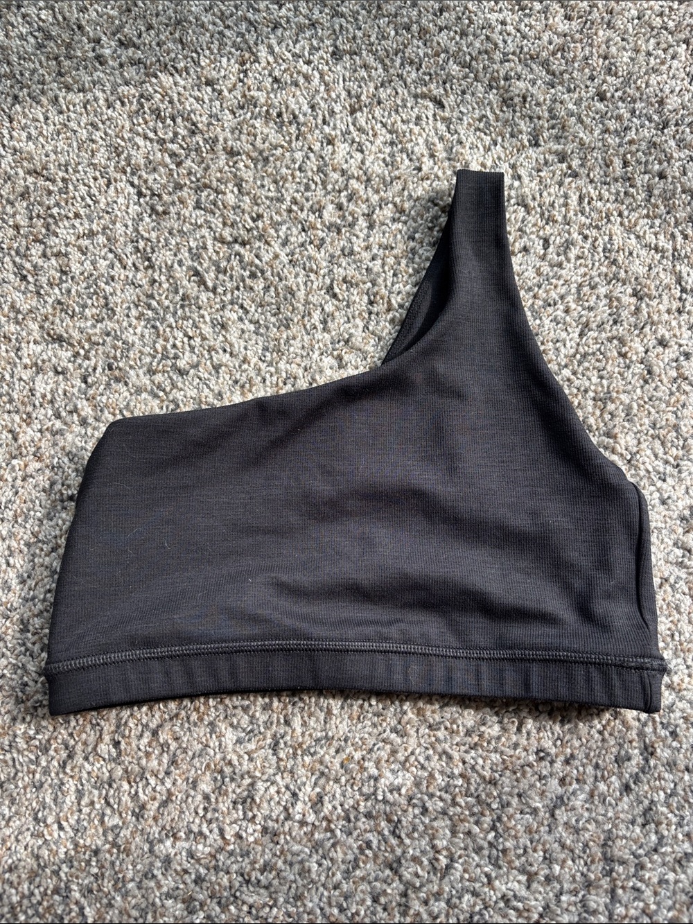 Fleo One-Shoulder Swim Top in Black